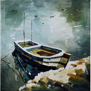 Farrukh Naseem, 12 x 12 Inch, Acrylic on Canvas, Cityscape Painting,AC-FN-042